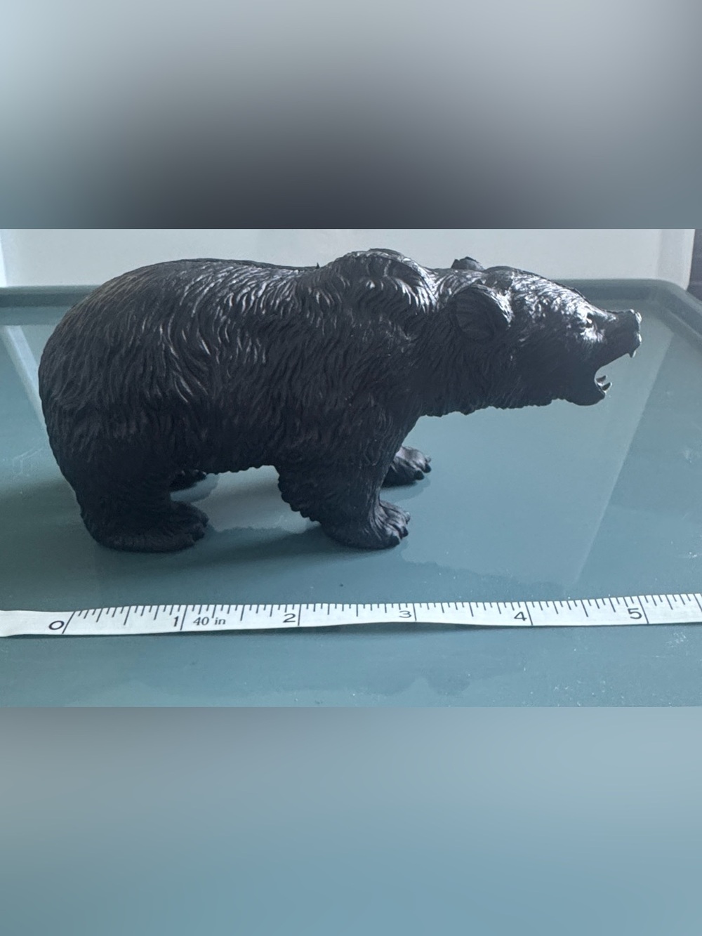 Vintage AAA Roaring Black Bear Heavy Rubber Toy Figure - 5"